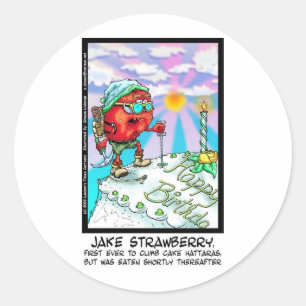 Jake Strawberry Funny Dessert Gifts & Links Classic Round Sticker