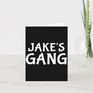 Jake's gang first name jake bachelor party wedding card