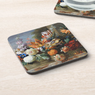 Jakob Bogdani Tulips Peonies and other Flowers Coaster