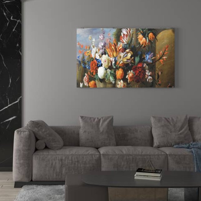 Jakob Bogdani Tulips Peonies and other Flowers in  Canvas Print (Creator Uploaded)