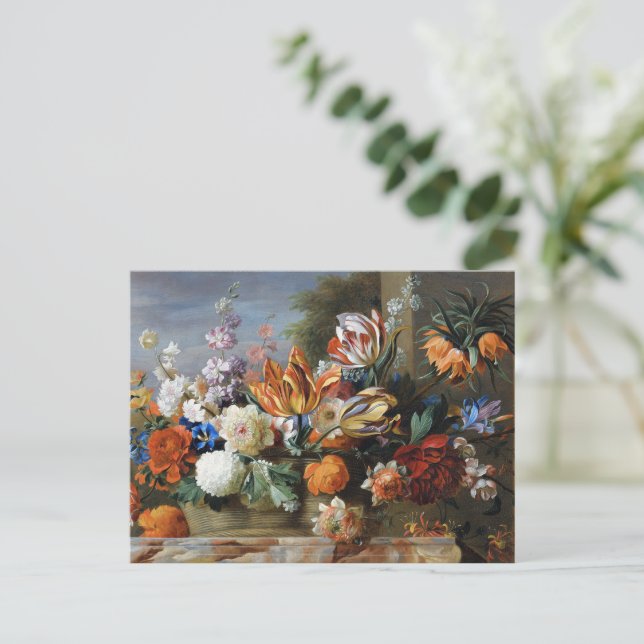 Jakob Bogdani Tulips Peonies and other Flowers  Postcard (Standing Front)