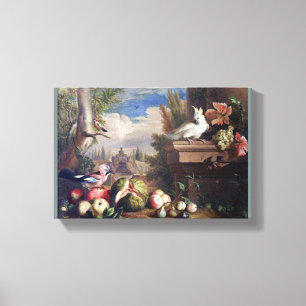 Jakob Bogdany Birds and Fruit in a Landscape with  Canvas Print
