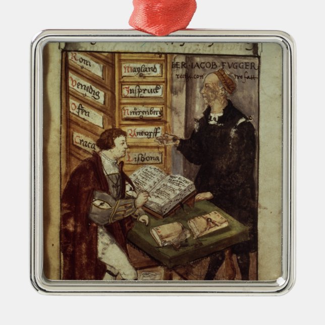 Jakob Fugger in his office, 1518 Metal Tree Decoration (Front)
