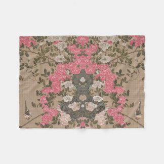 Jakuchu Rose Harmony Fleece Blanket