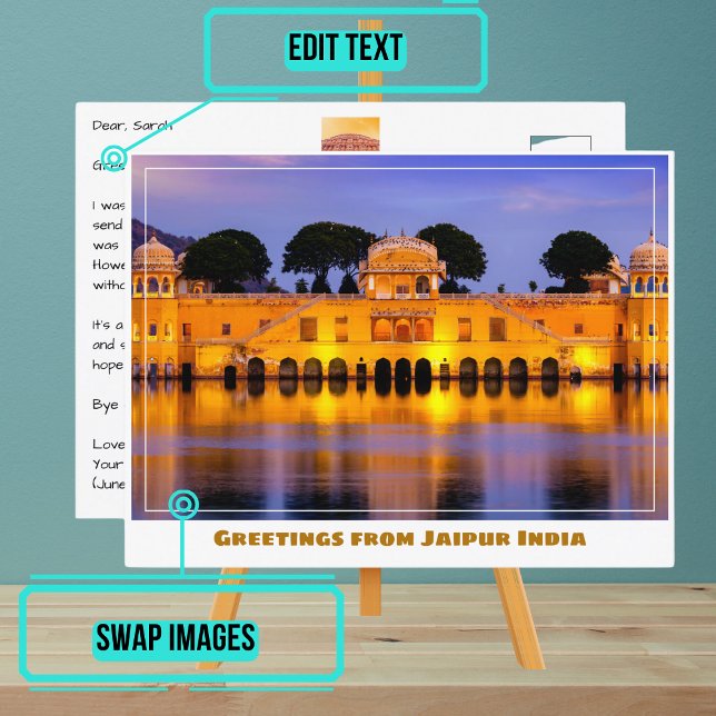 Jal Mahal Water Palace in Jaipur India Postcard (Please enjoy our postcard)