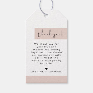 JALAINE Modern Blush Colour Block Thank You Gift Tags