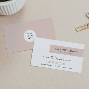 JALAINE Modern Blush Pink Simple Branding Busine Business Card