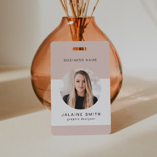 JALAINE Modern Minimal Blush Business Employee ID ID Badge