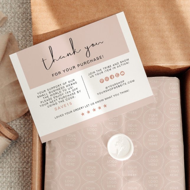 JALAINE Modern Pink Small Business Thank You Card (Creator Uploaded)