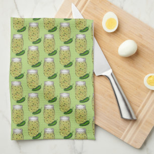 Jalapeno Jalapeño Hot Green Pepper Relish Jar Tea Towel