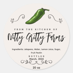 Jalapeno jelly preserve  Jam Custom Canning Label