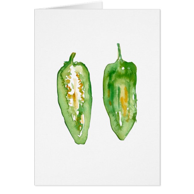 Jalapeño Watercolor Print Greeting Card (Front)