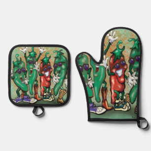 Jalapenos Oven Mitt & Pot Holder Set
