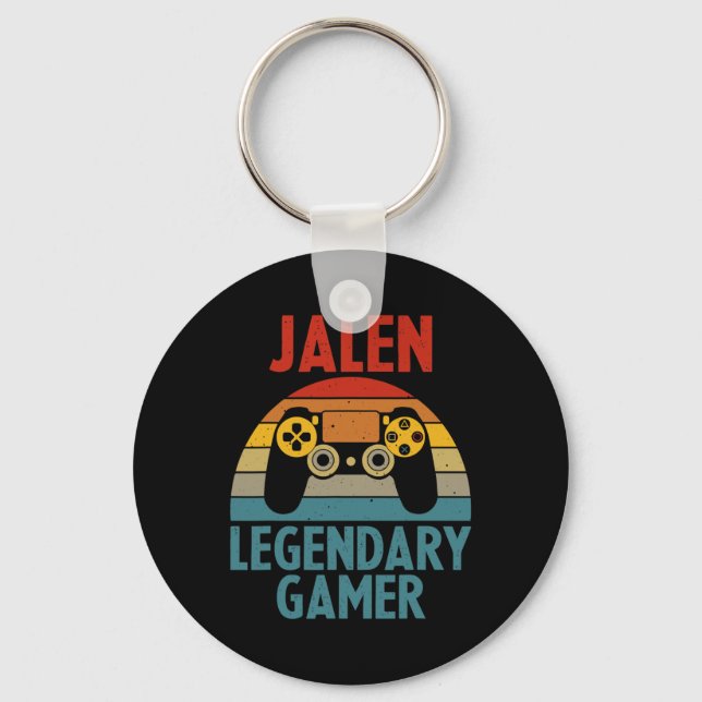 Jalen Gift Name Personalised Funny Gaming Geek Bir Key Ring (Front)