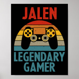 Jalen Gift Name Personalised Funny Gaming Geek Bir Poster