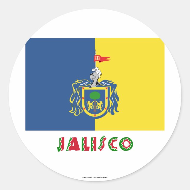 Jalisco Flag Classic Round Sticker (Front)