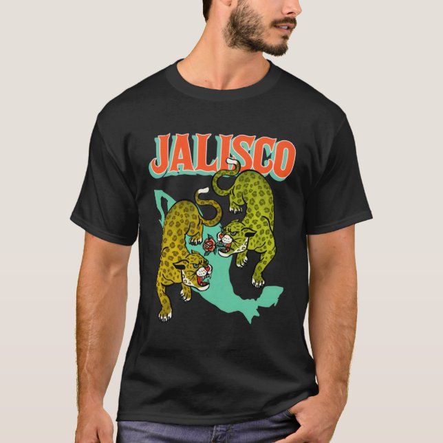 Jalisco Mexico Jaguar Cat World Travel Mexican Pri T-Shirt (Front)