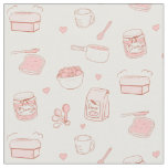 Jam and Bread Made with Love Cute Pink Baking Fabric