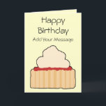 Jam and Cream Scone. Card<br><div class="desc">This design features an image of a scone with jam spread on it and a whipped cream topping.</div>