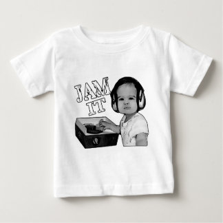 "Jam It" Baby DJ spins on a Fisher Price turntable Baby T-Shirt