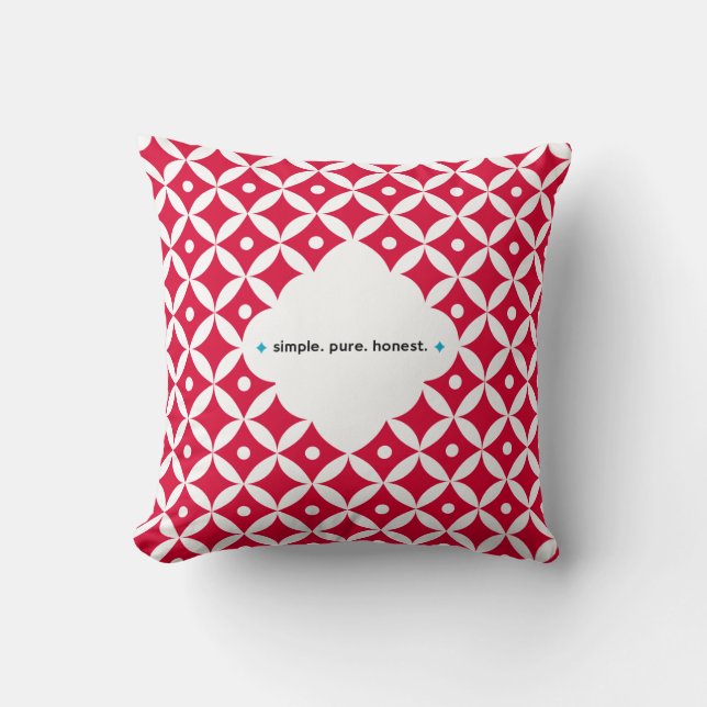 Jam Jar - Simple. Pure. Honest. Pillow. Cushion (Front)