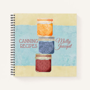 Jam jars home canning personalised cookbook recipe notebook