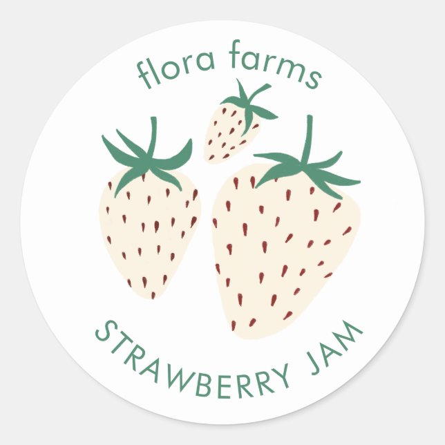 JAM LABEL White Strawberry Pineberry Custom (Front)