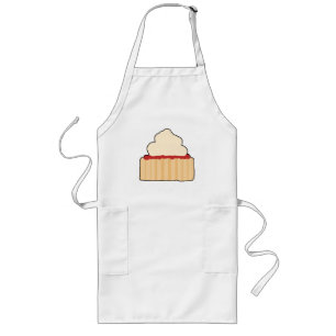 Jam Scone with Cream Topping. Long Apron
