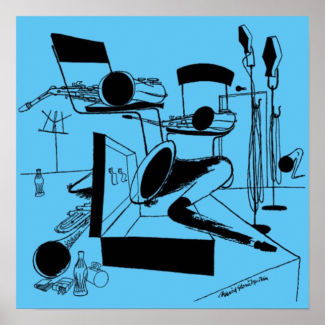 Jam Session Vintage Illustration Poster (Front)