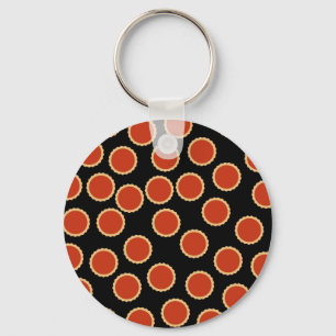 Jam Tart Pattern. Strawberry Red. Pies. Key Ring