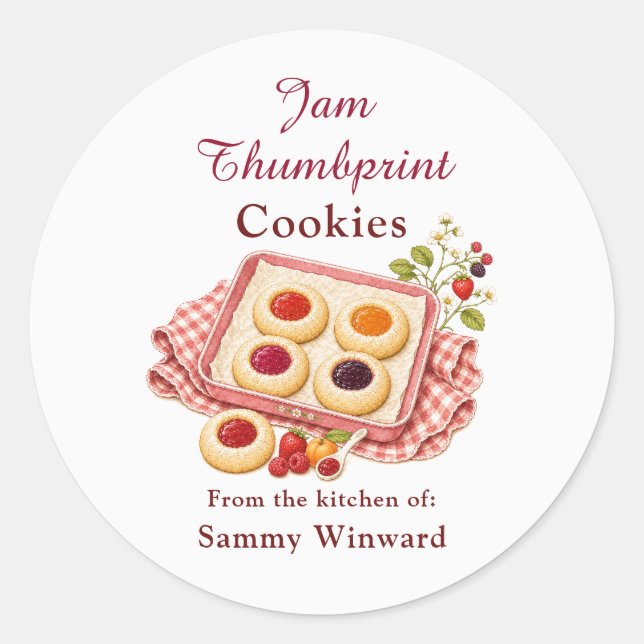 Jam Thumbprint Cookie Gift Label (Front)