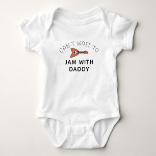 Jam With Daddy - Baby Guitar Rock Music - Guitar Baby Bodysuit