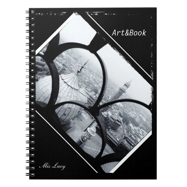 Jama Masjid Mosque, Delhi, Idia in BW (Notebook) Spiral Notebook (Front)