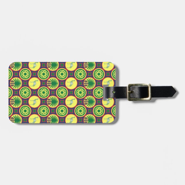 Jamahiri ® Libya | Africa Pattern  Luggage Tag (Front Horizontal)