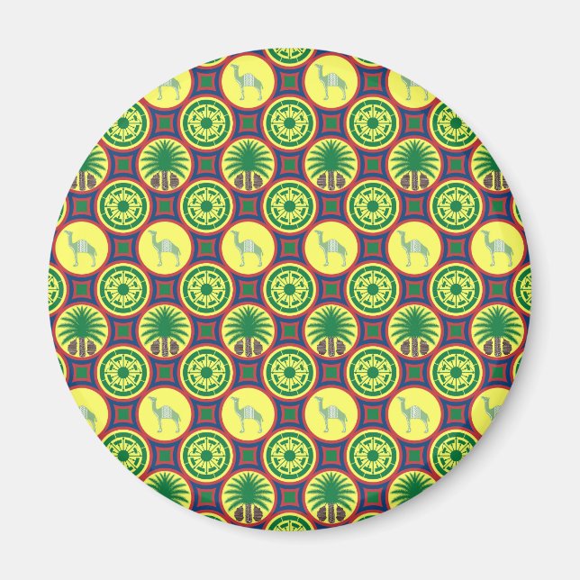 Jamahiri ® Libya | Africa Pattern Magnet (Front)