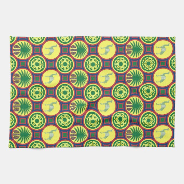 Jamahiri ® Libya | Africa Pattern Tea Towel (Horizontal)