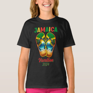 Jamaica 2024 Flip Flop Vacation Tropical Beach  T-Shirt