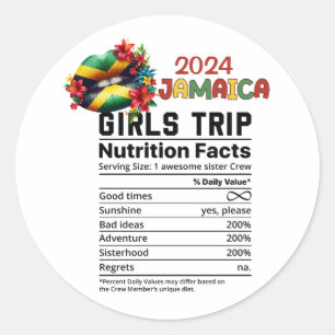 Jamaica 2024 Girls' Trip Celebrate Friendship Classic Round Sticker