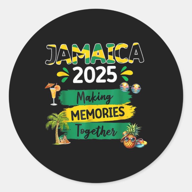 Jamaica 2025 Vacation Trip Matching Family Squad G Classic Round Sticker (Front)