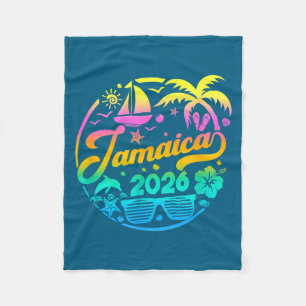 Jamaica 2026 Family Vacation Beach Matching Group  Fleece Blanket