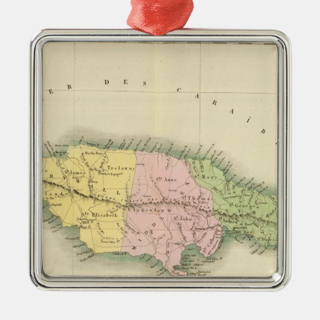 Jamaica 2 metal tree decoration (Front)