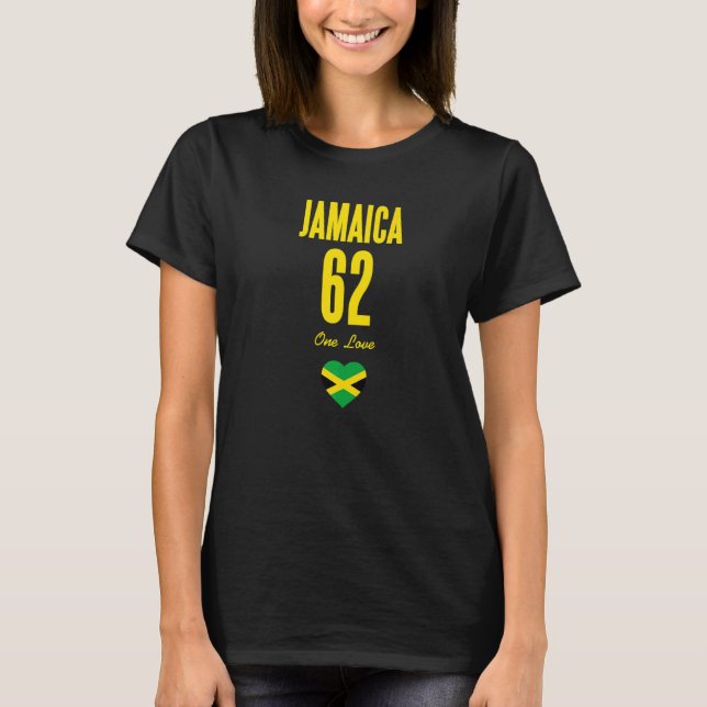 Jamaica 62 One Love Independence Jamaican Flag Car T-Shirt (Front)