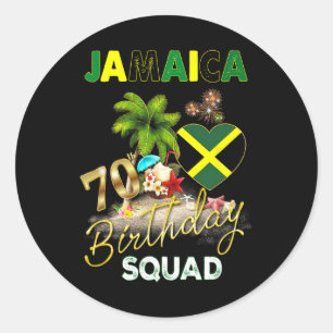 Jamaica 70th Birthday Crew 70 Year Old Girls Trip Classic Round Sticker