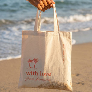 Jamaica Add Your Destination Coral Wedding Welcome Tote Bag