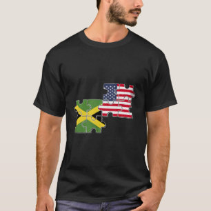 Jamaica American Flag Usa Jamaican T-Shirt