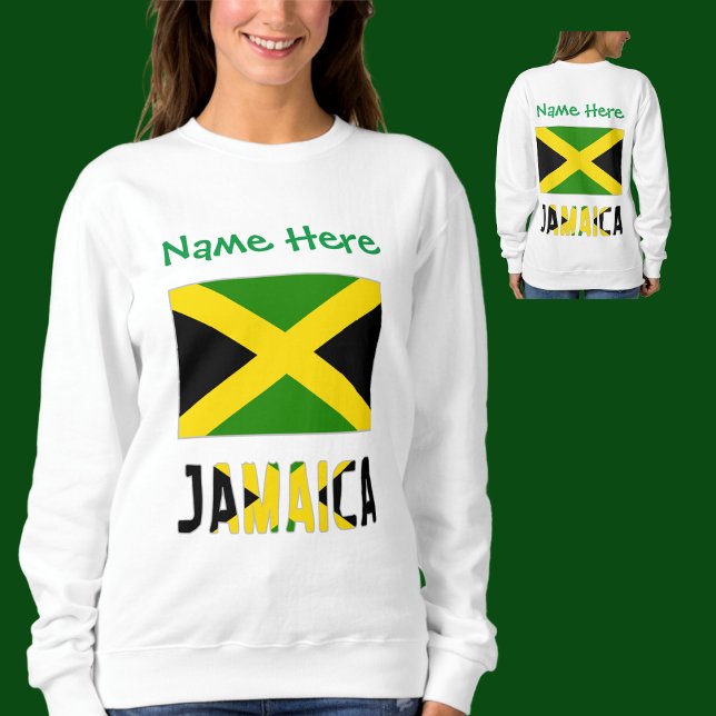 Jamaica and Jamaican Flag Green Personalisation  Sweatshirt (Creator Uploaded)