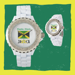 Jamaica and Jamaican Flag Green Personalisation  Watch