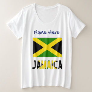 Jamaica and Jamaican Flag Personalised Plus Size T-Shirt