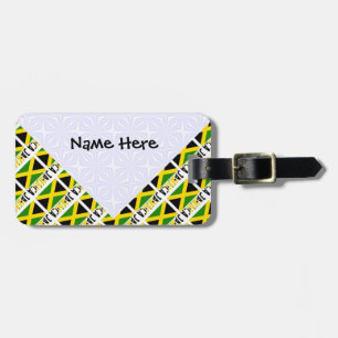 Jamaica and Jamaican Flag Tiled with Your Name Luggage Tag