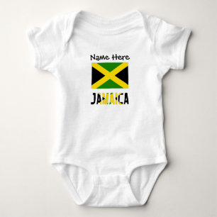 Jamaica and Jamaican Flag with Your Name Baby Bodysuit